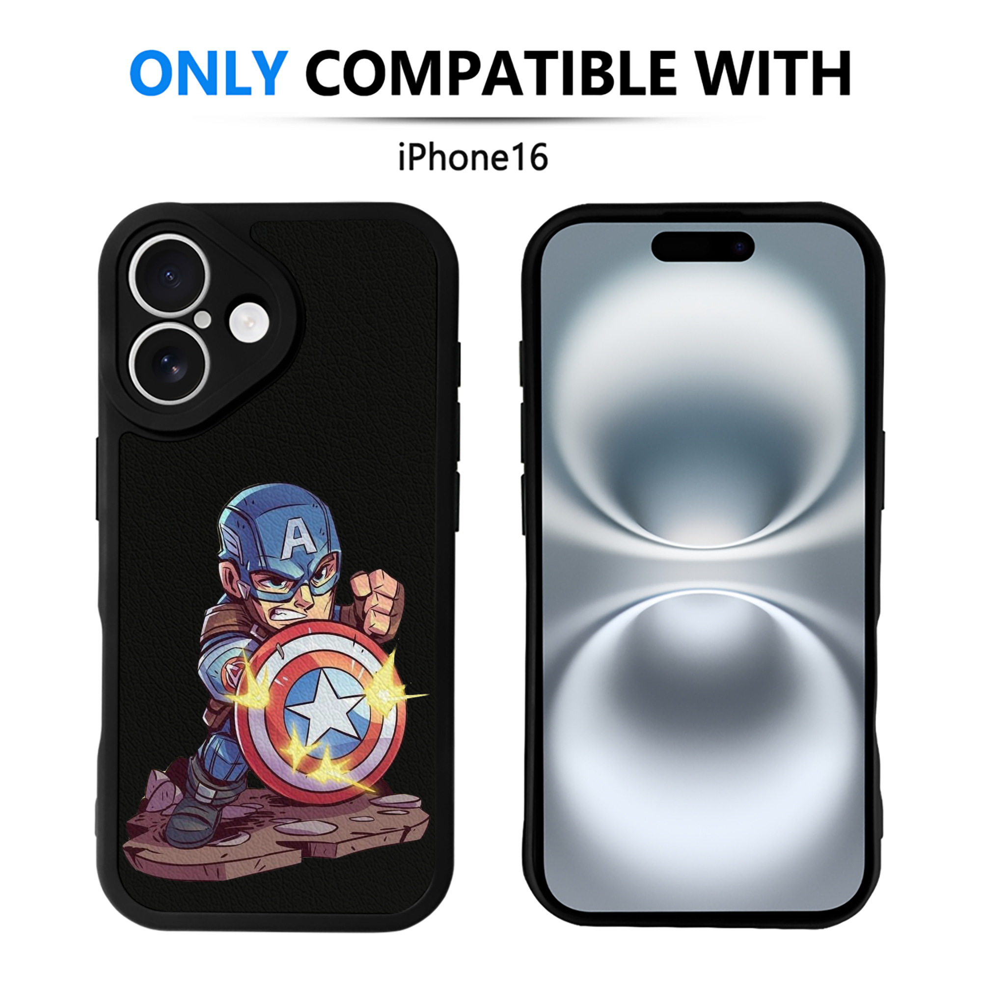 （画像用） アベンジャーズ The Avengers 【iPhone 16シリーズ対応】シリコンスマホケース（レザー調） 材質：シリコン